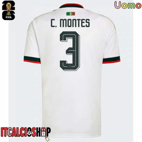 Messico Cesar Montes #3 Seconda Maglia Mondiali 2026 Manica Corta